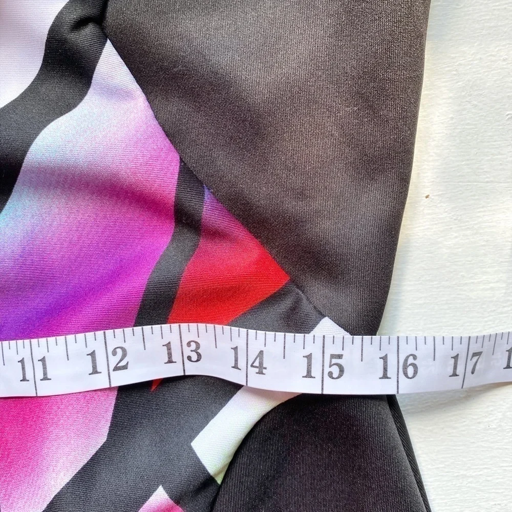 Bisou Bisou Black with Colorful Geometric BodyCon Midi Sleveless Dress - Picture 14 of 14